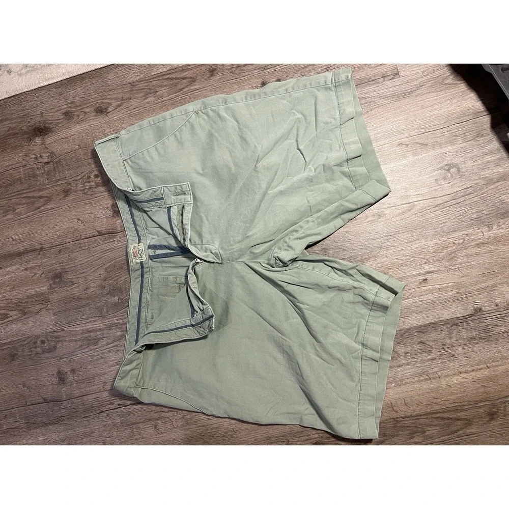 Faherty Brand Men's Chino Shorts Size 38 Sage Green Casual Stretch Flat Front